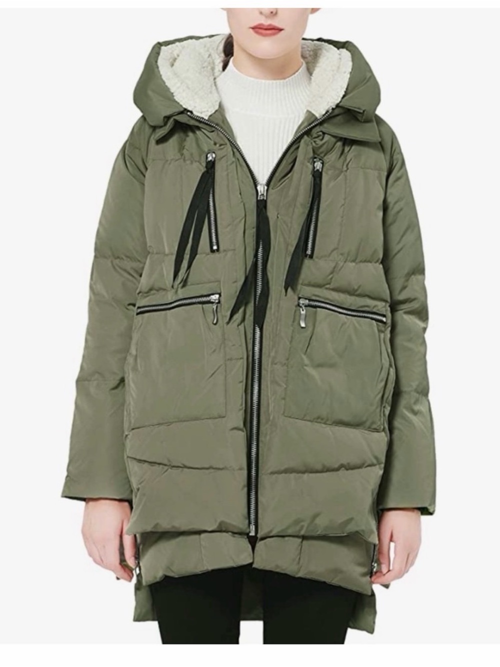 Orolay Women's Thickened Down Jacket Sherpa-Lined Puffer Coat